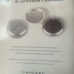 Cricket Silver Pocket Brush with Mirror